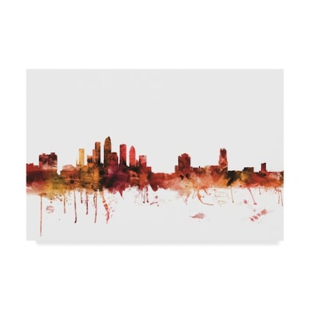 Michael Tompsett 'Tampa Florida Skyline Red' Canvas Art,12x19